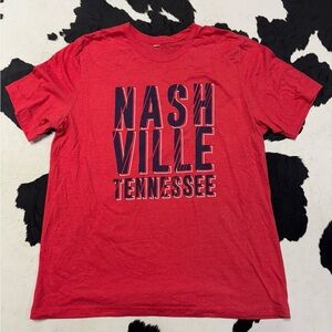 Red Nashville Tennessee Graphic T-Shirt